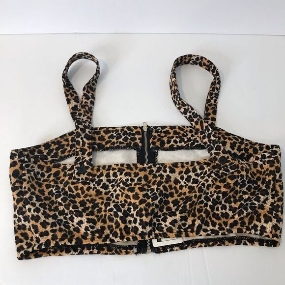 🆕  Leopard Print Zip-Up Bustier Plus sz XL - Picture 3 of 6